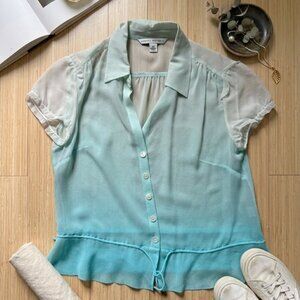 Banana Republic 100% Silk Sheer Blouse Size XS